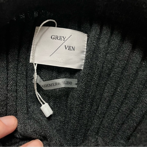 GREY VEN The Hutton Cashmere Blend Ribbed Midi Skirt - Picture 6 of 8